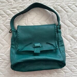 Elegant Teal Leather Shoulder Bag
